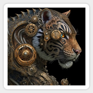 Steampunk Mechanical Tiger Sticker